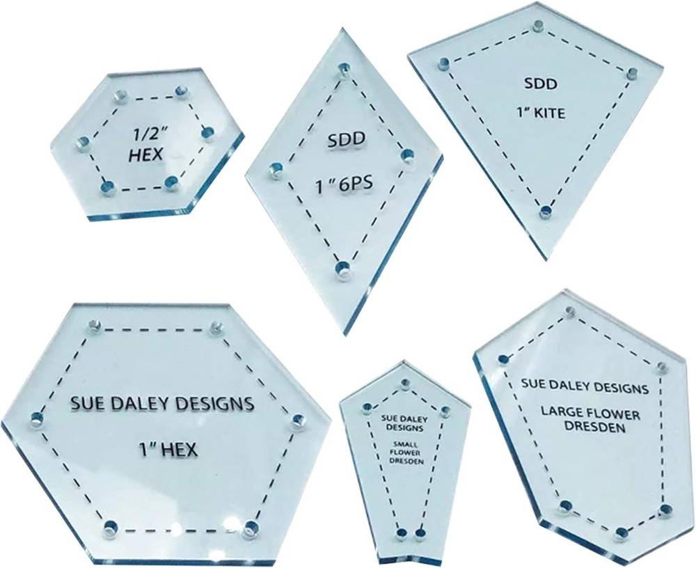 300Pc ASSROTED Acrylic TEMPLATES Quilting Patchwork Piecing Craft for Sewing