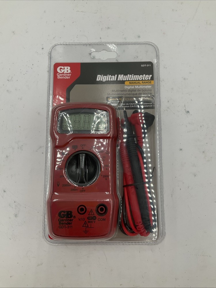 Gardner Bender GDT-311 Black/Red Manual 3 Function Digital Multimeter