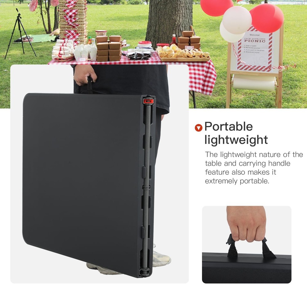 PayLessHere | 6FT Folding Table | Black | Portable Plastic 6 FT,