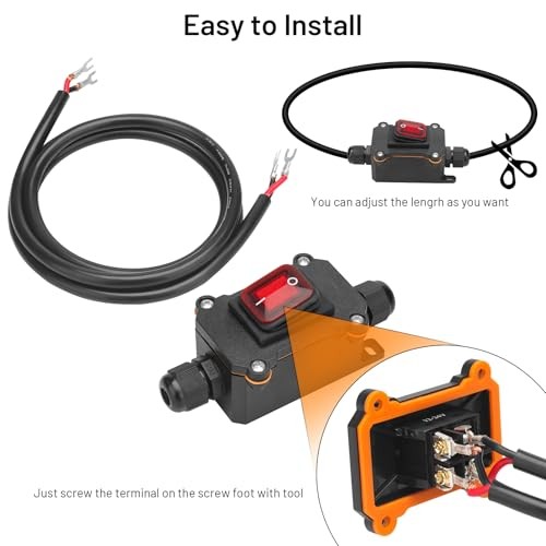 12V Inline Cord Switch, 20A DC Inline Switch 4Pin 2 Position On/Off Toggle