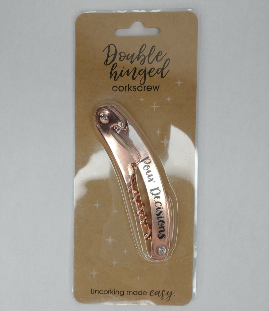 Double Hinged Corkscrew Pour Decisions Portable Purse Cork Screw