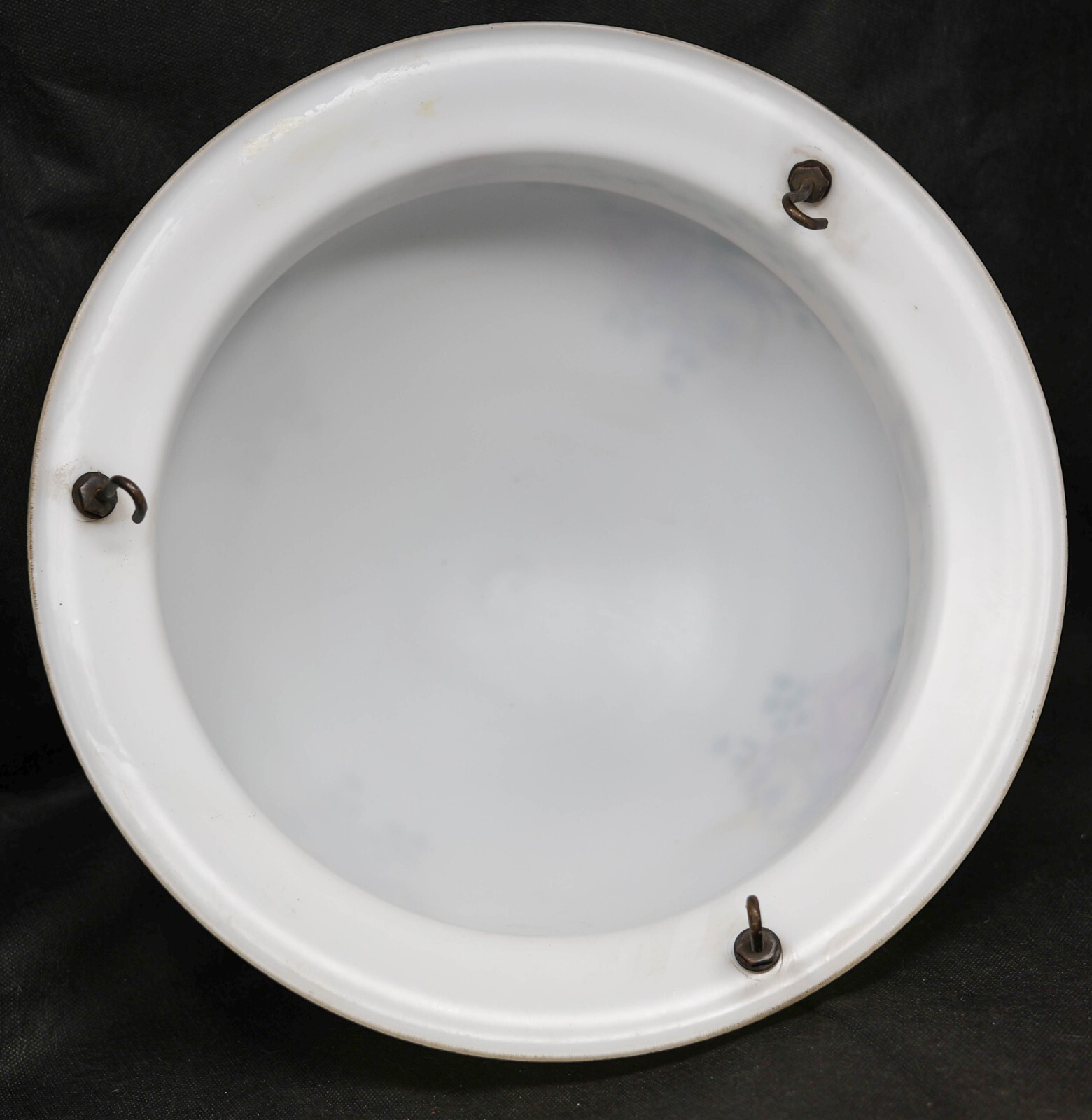 Vintage Large Hanging 3-Chain Glass Light Shade Lamp Part 14.25" Diam x 5" Roses