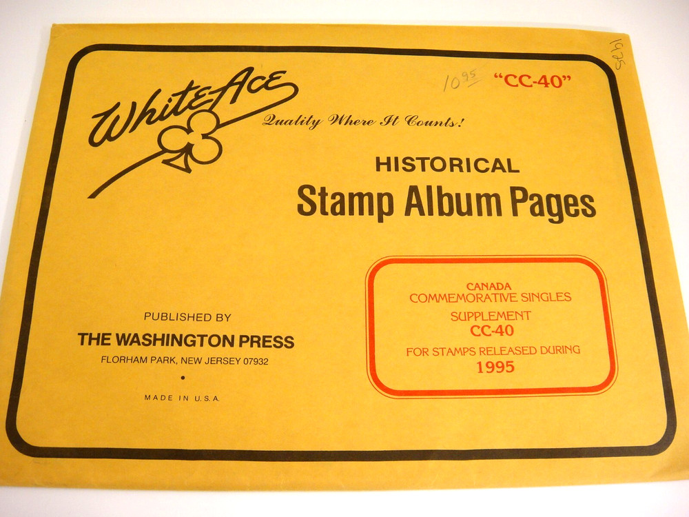 White Ace 1995 Canada Commemorative Singles Stamp Supplement CC-40