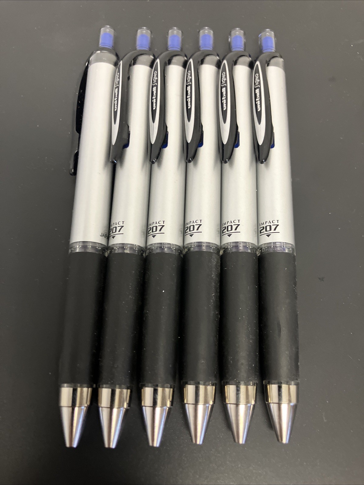 65871 Uni-Ball Signo Gel 207 Impact RT Pen, Bold 1.0mm, Blue Ink, Pack of 6