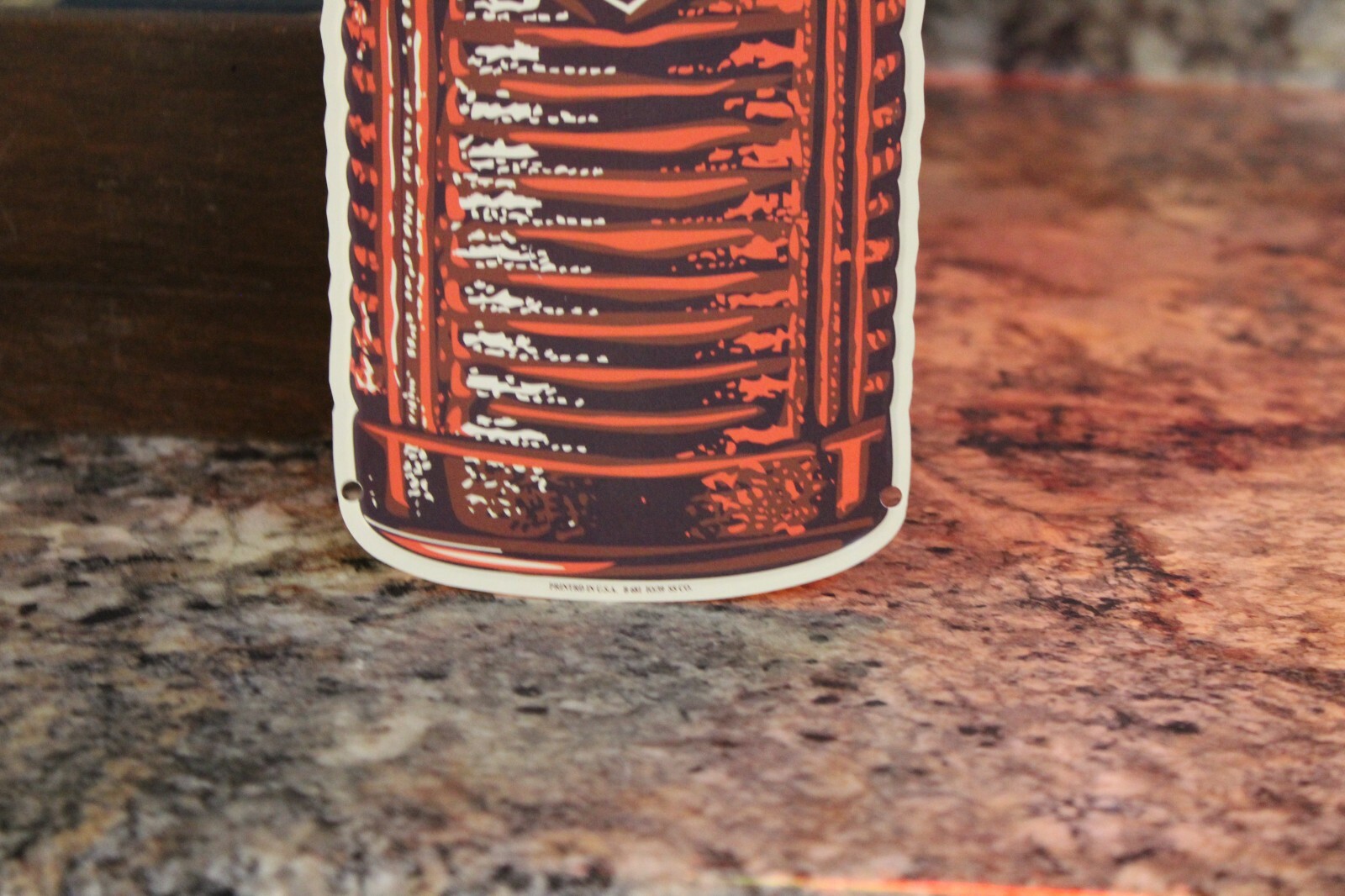 ORANGE CRUSH SODA POP FLAVOR GUARDING BOTTLE EMBOSSED METAL SIGN COKE GAS OIL