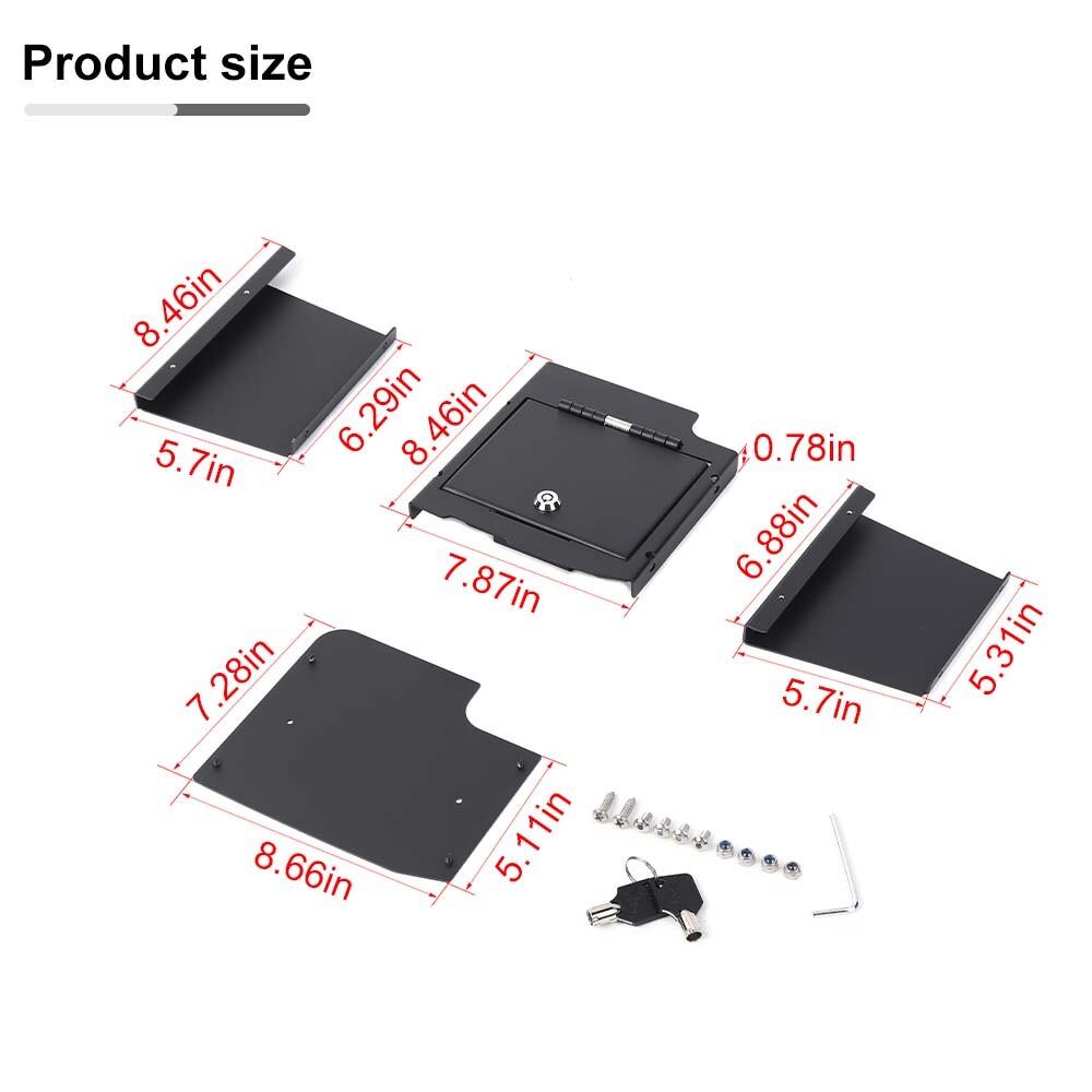 LOCKABLE CONSOLE STORAGE VAULT SAFE BOX CASE WITH KEY FOR DODGE RAM 1500 2009-18