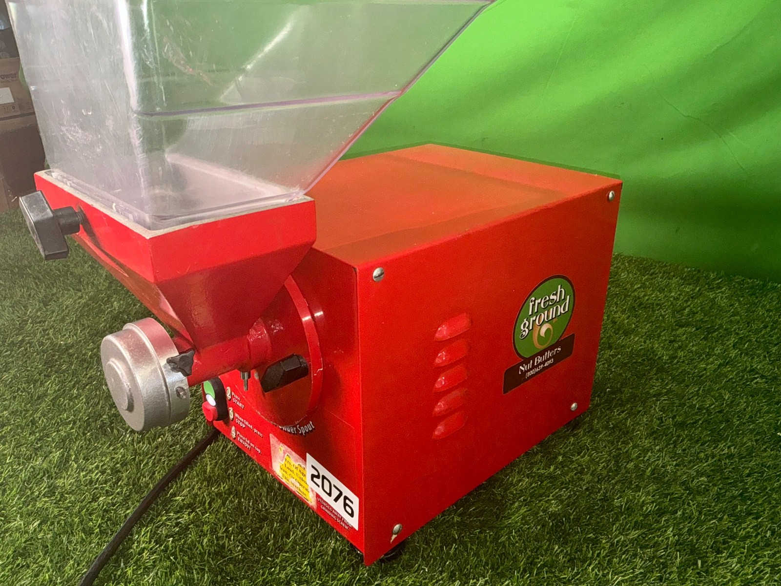 Olde Tyme Hampton Farms PN2 Nut Butter Grinder (Red) w/ Hopper 2104 1F