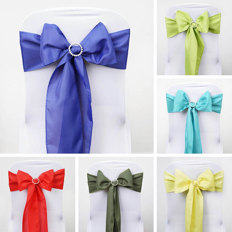 150 Polyester CHAIR SASHES Ties Bows Wedding Party Ceremony Decorations SALE