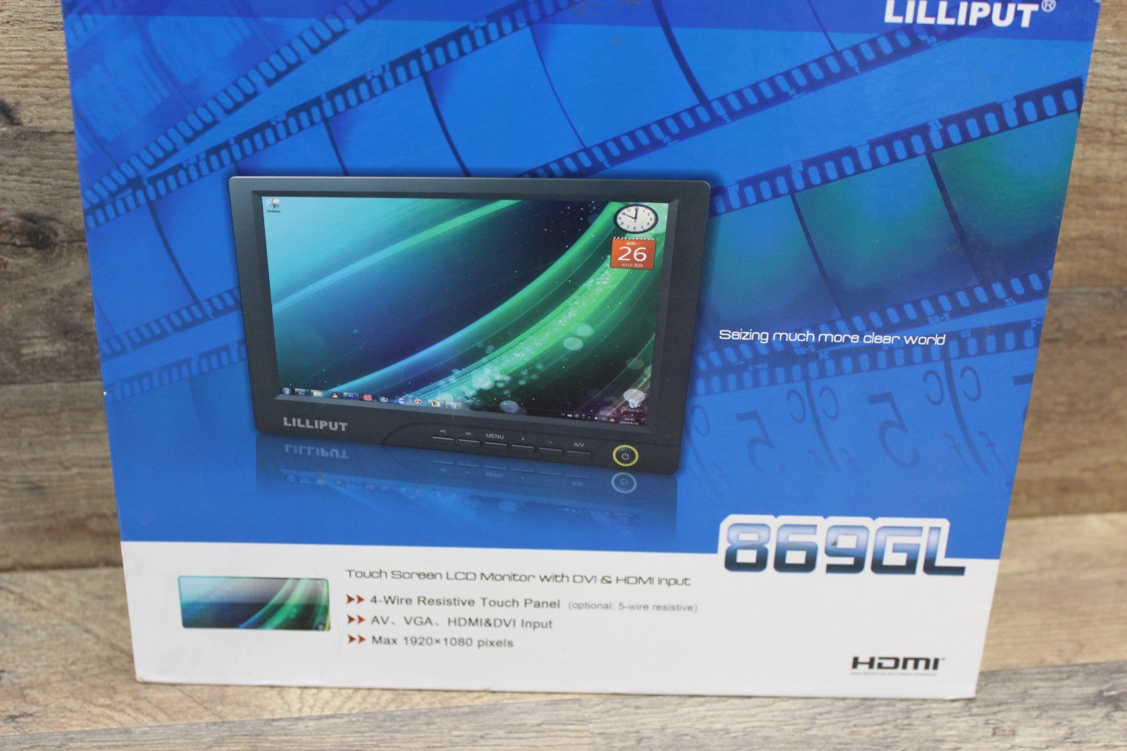 Used Lilliput 869GL 8" Touch Screen Monitor VGA HDMI Inputs for Auto / Car / PC