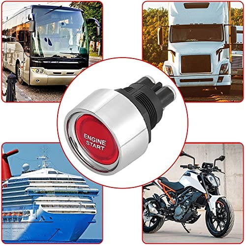 Universal 12V-24V/50A SPST Momentary Start Switch, Push Start Ignition Switch,