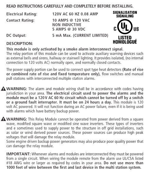 KIDDE Smoke Alarm Relay Module - SM120X