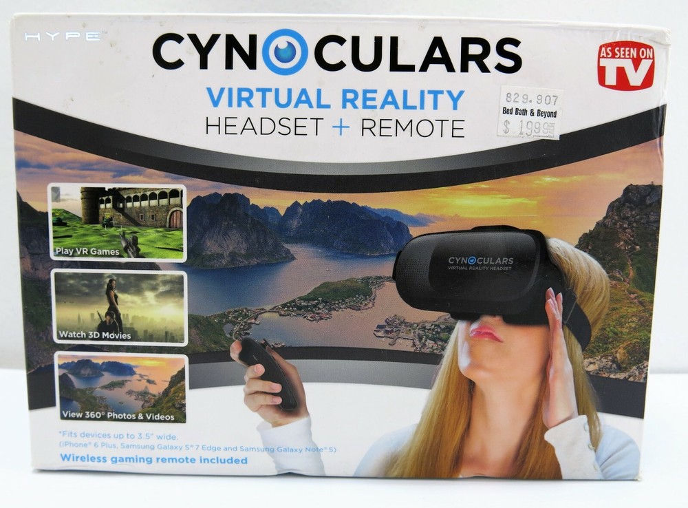 Cynoculars 3D Virtual Reality Headset Wireless Gaming Remote Compatible
