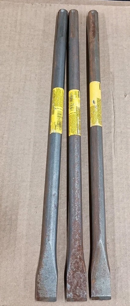 (3) 18" SDS MAX Flat Head Chisel Bit 1" Wide DeWalt