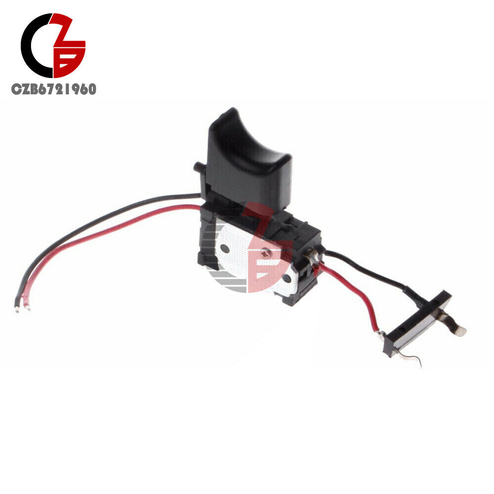 Electric Cordless Drill Trigger Switch 16A 7.2V-24V Push Button with Small Light
