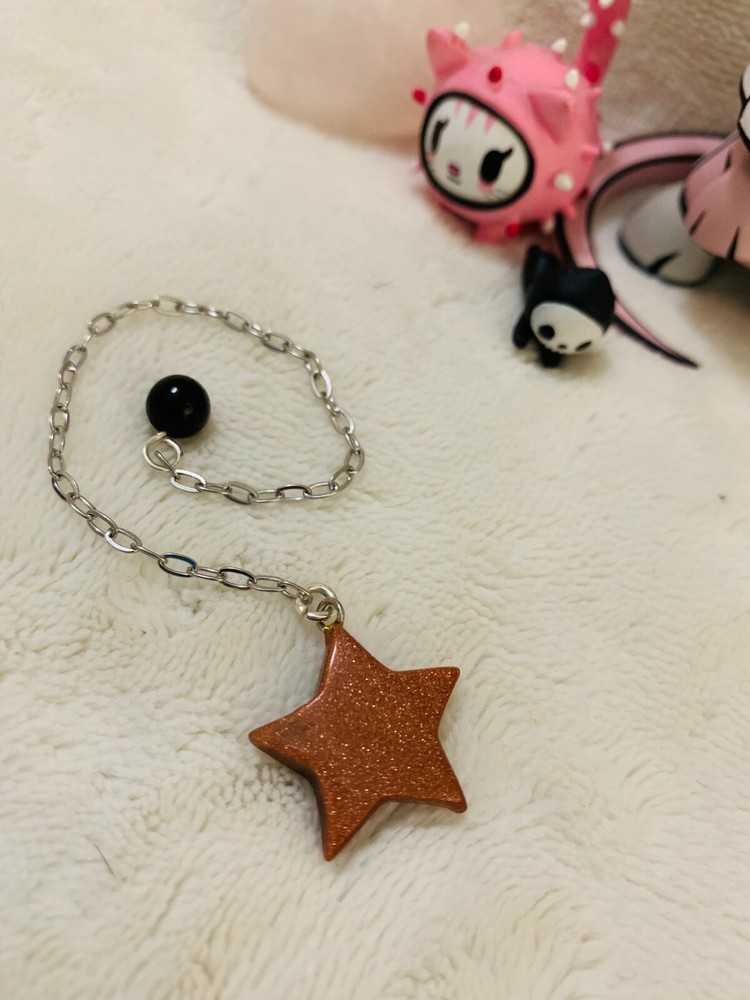 Pendulum Star Goldstone for Dowsing, amplifying, restore focus & transform
