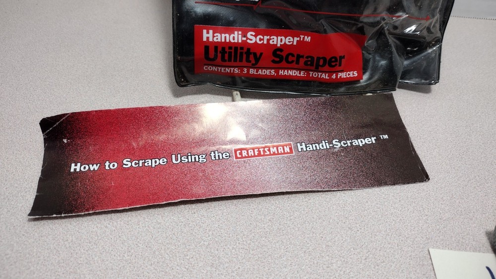 Craftsman Handi-Scraper 940690 Utility Scraper Handle, 3 Blades & Instructions (