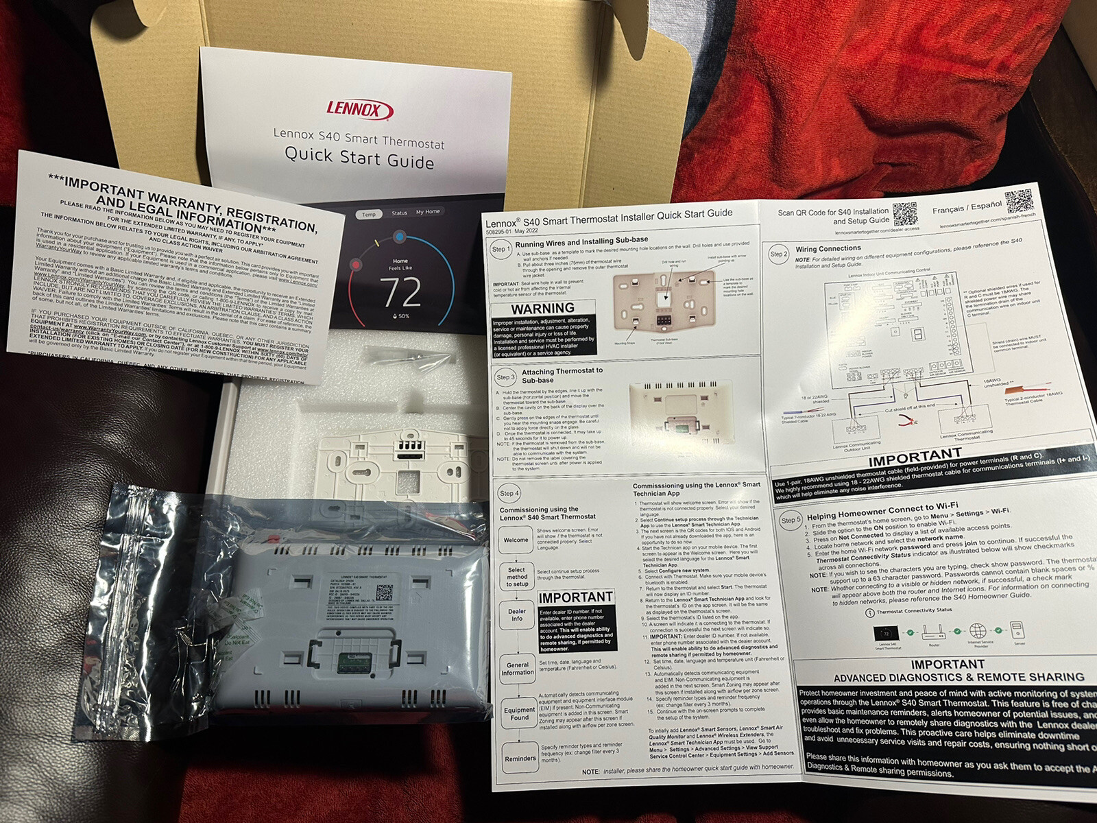 2025 Lennox 22V24 iComfort S40 Ultra Smart Thermostat NEW Replaces 10F81 & S30