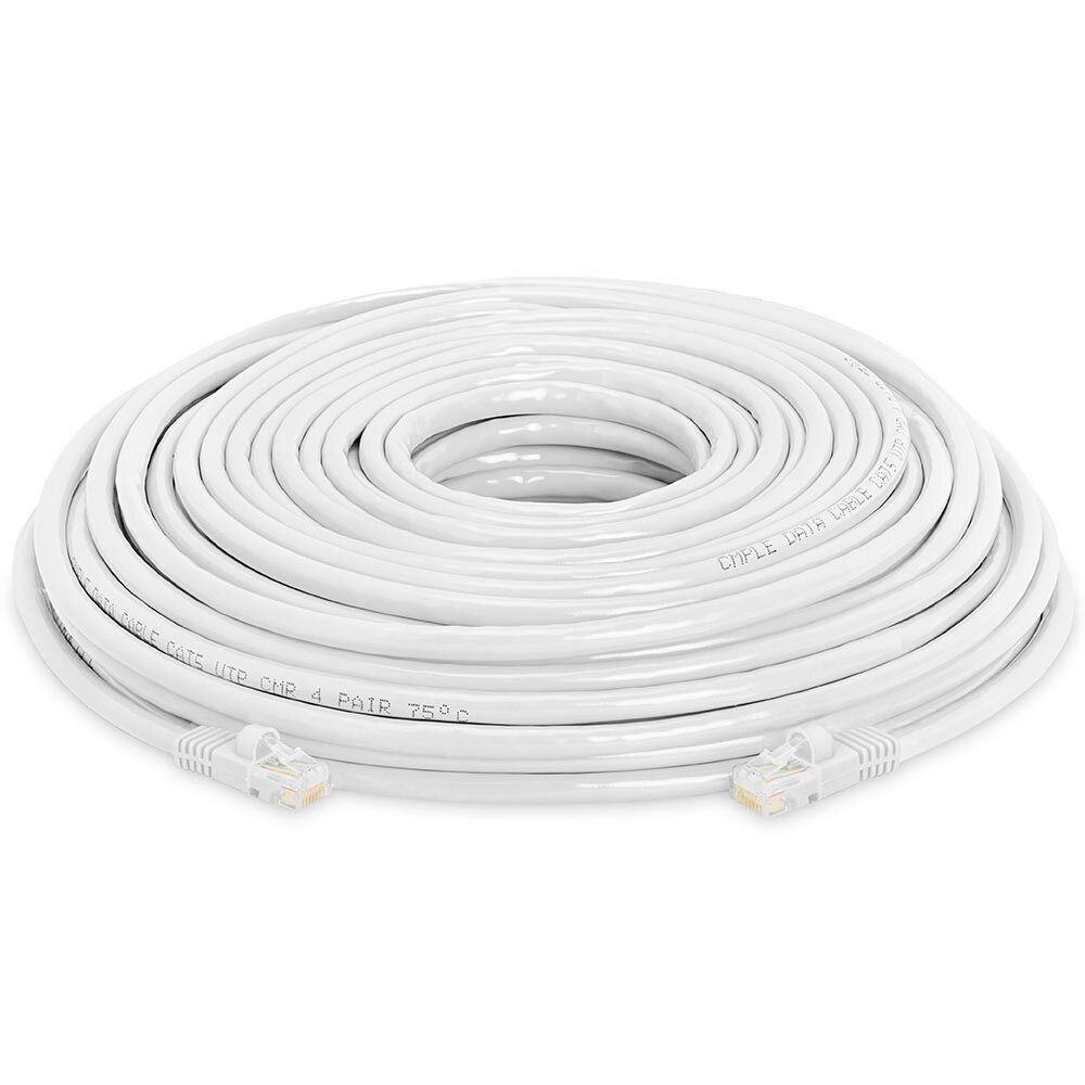 2 Pack White Cat5e Ethernet Patch Cable 100ft RJ45 Network Cord Internet Wire