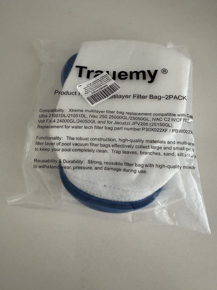X-treme Multilayer Filter Bag, Compatible with Pool Blaster Max white 2pack