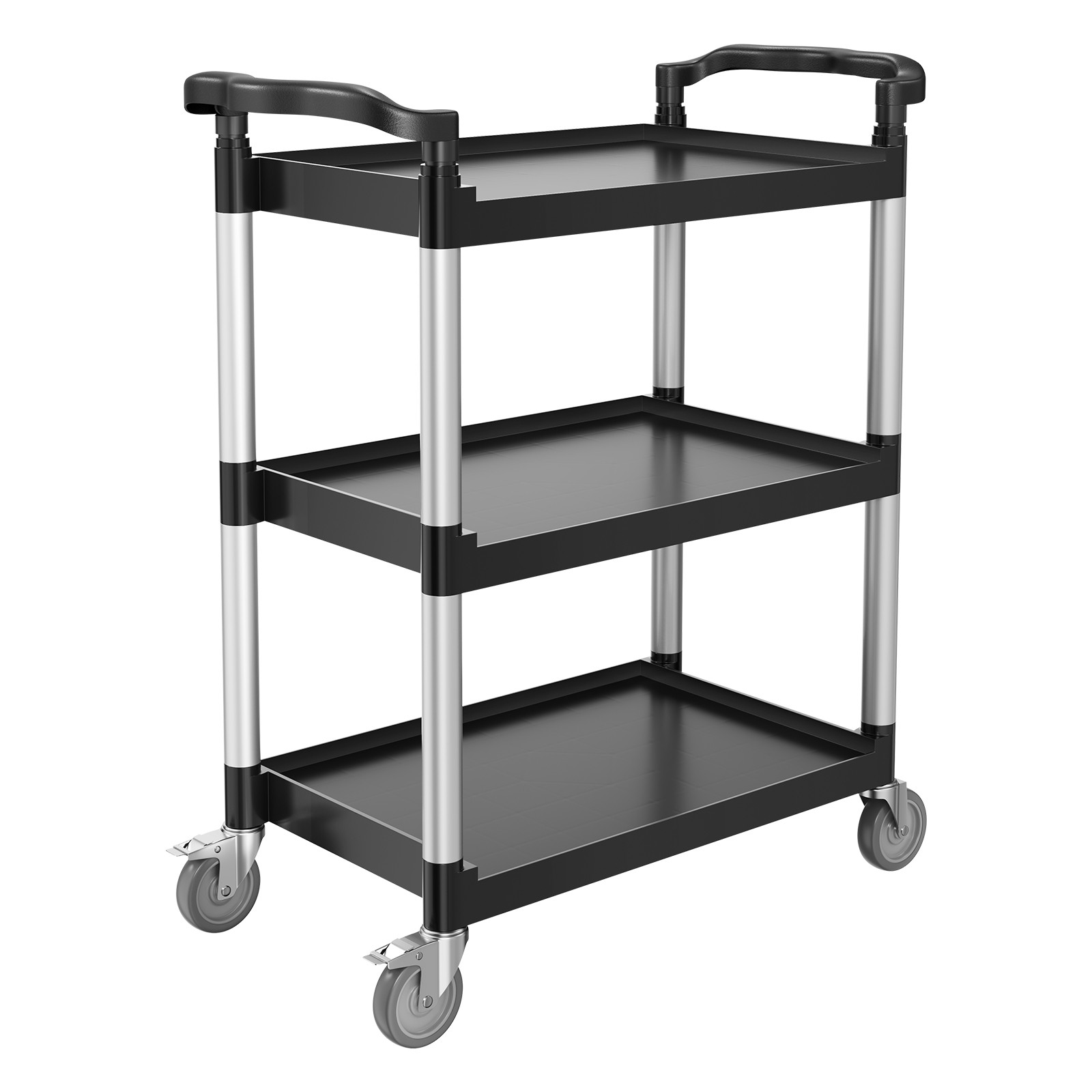 Heavy Duty Utility Cart 300 lbs Capacity 3-tier Service Cart with Wheels