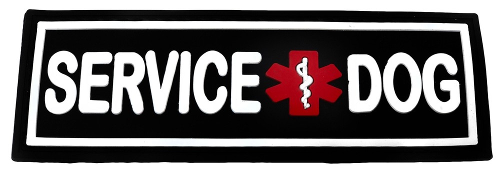 Removable 3D Rubber Patch "SERVICE DOG" 2" X 6"