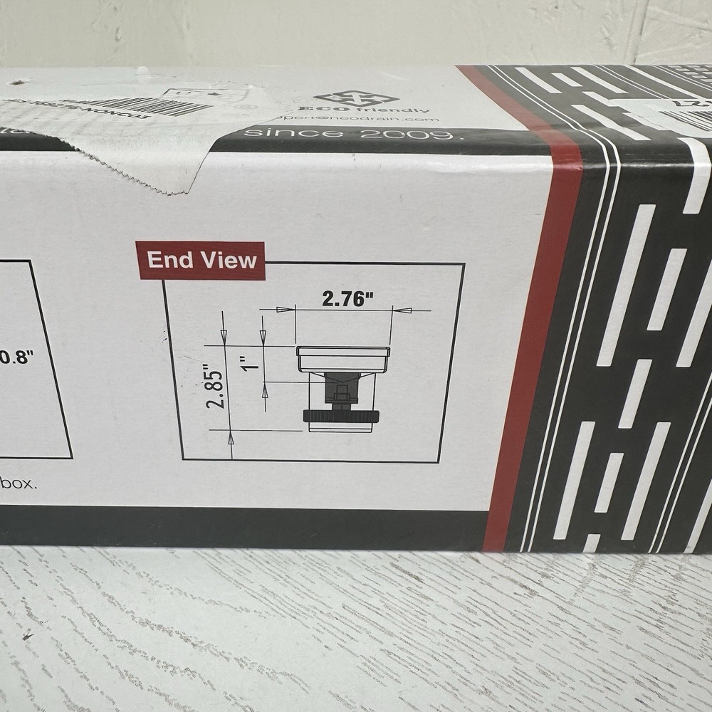 NeoDrain 24” Linear Rectangle Shower Drain Matte Black Brick Pattern Grate