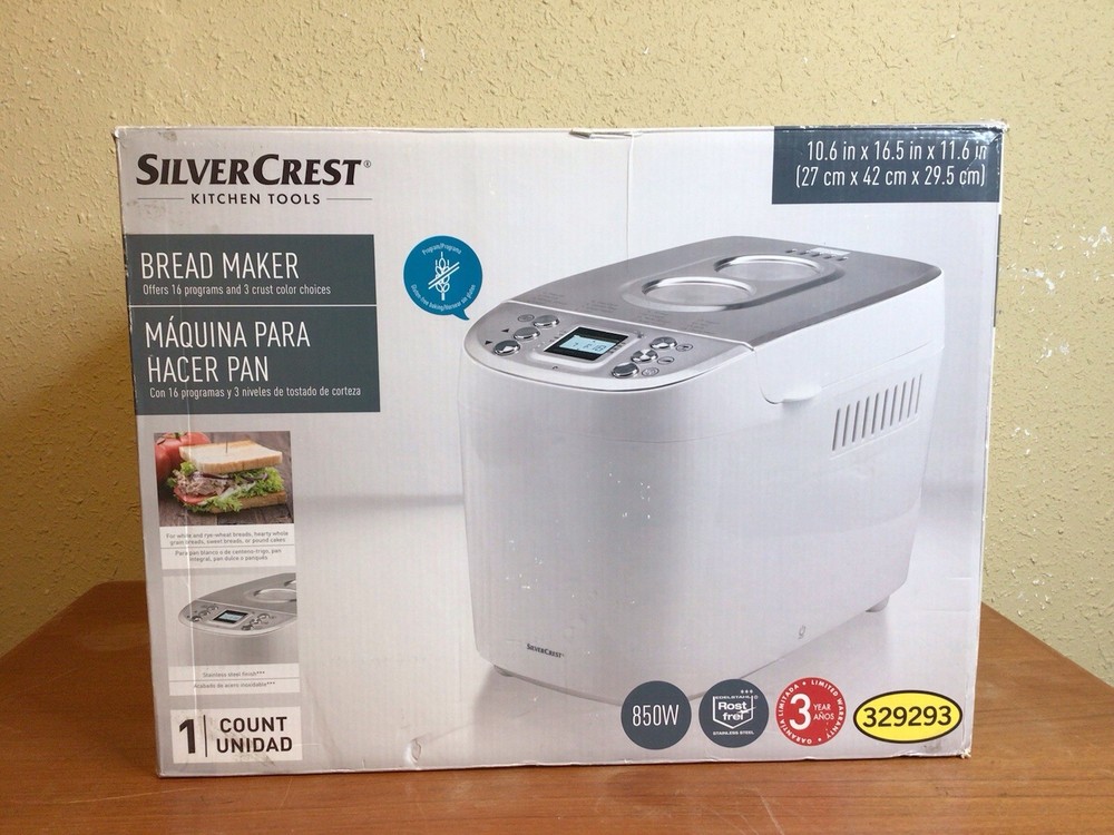 SilverCrest SBB 850 D2 Large Bread Maker in White 16 Programs