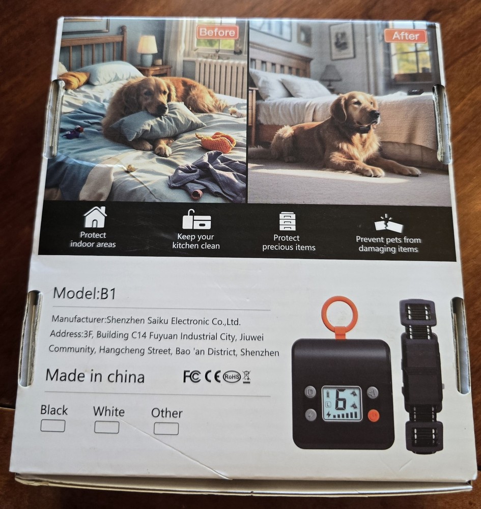 FLYSPEAR Wireless Pet Barrier Rechargeable Indoor - 6 Adjustable Radius