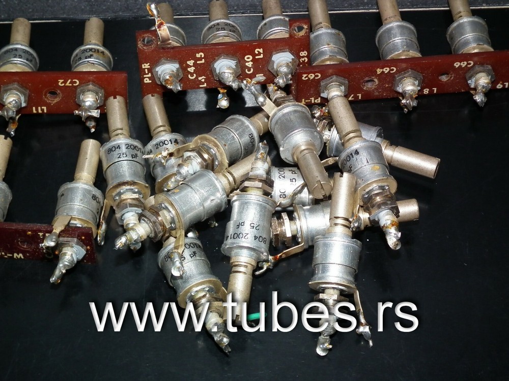 Three (3 pcs) variable capacitors 25pF Professional quality, chassis montage