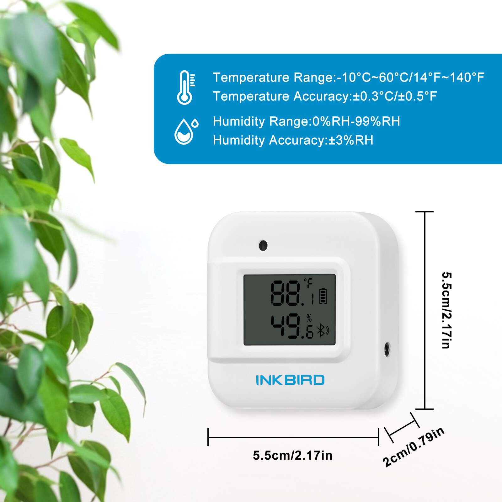Inkbird Smart Thermometer Temperature Humidity Monitor Hygrometer External Probe