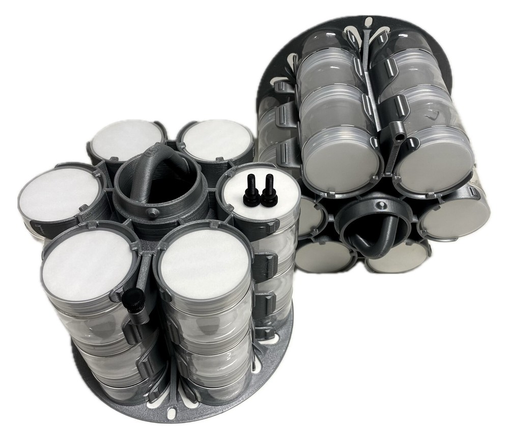 Jar Rack With 18, 1 oz. Plastic Jars Adjustable