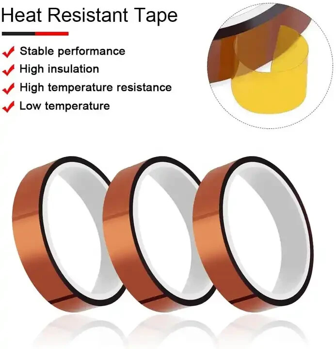 4x Polyimide High Temperature Tape Heat Resistant Silicone 1/8’’, 1/4", 1/2", 1"
