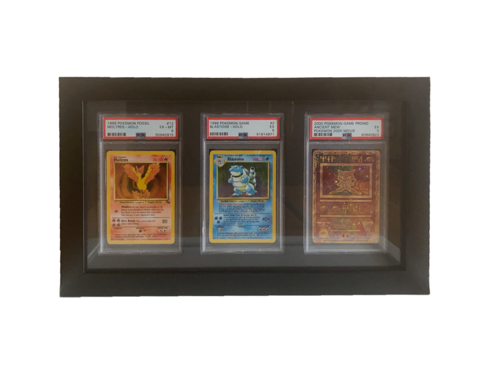 Black PSA or CGC Three Card Display Frame