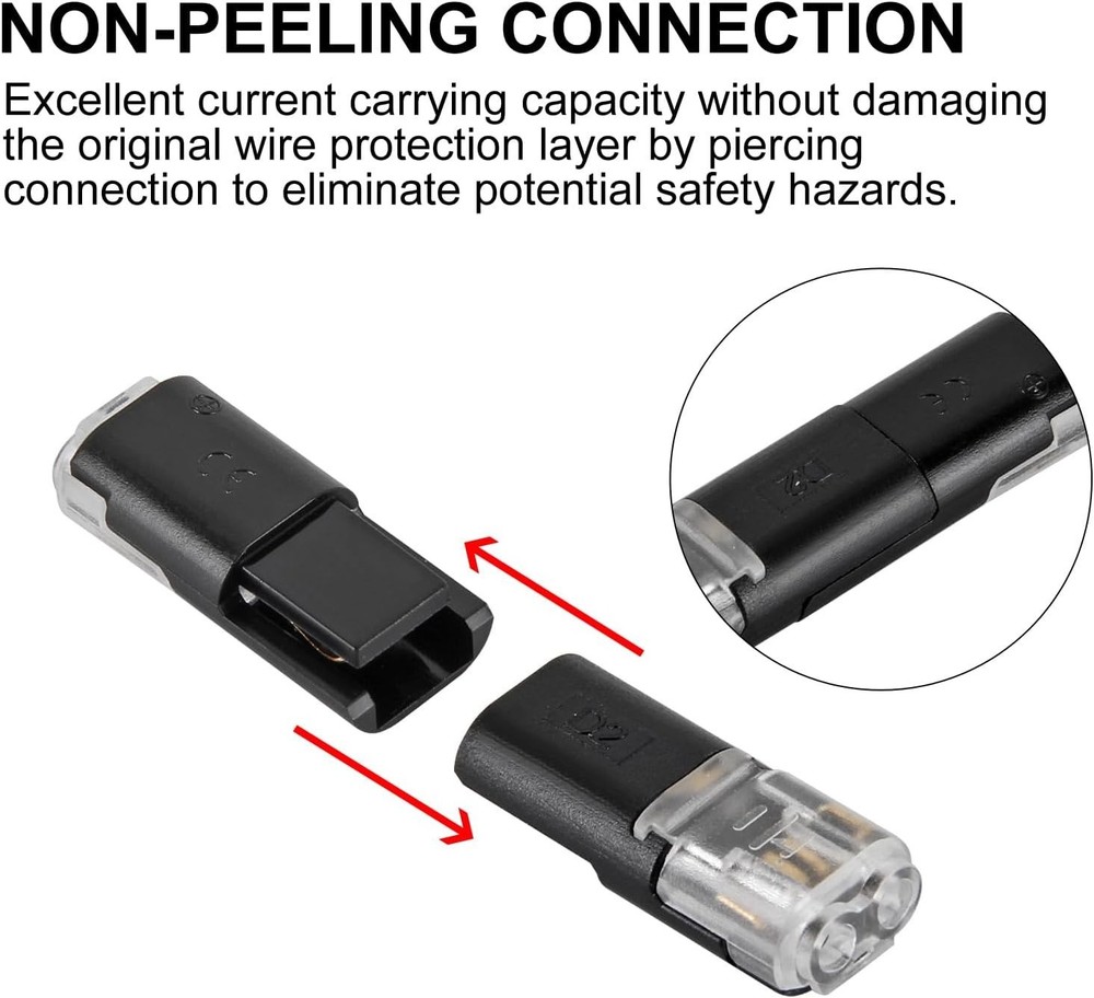 Reusable 2 Pin Low Voltage Wire Connectors - Fast and Safe Wiring Solution