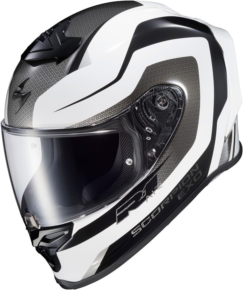 NEW Scorpion EXO R1 AIR HIVE Full Face Motorcycle Street Helmet Wht/Blk Sz Small