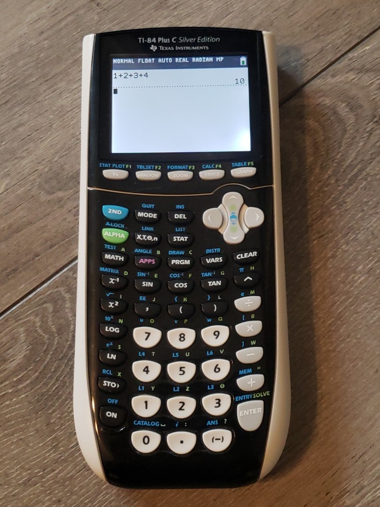 Texas Instruments TI-84 Plus C Silver Edition Graphing Calculator With Cable