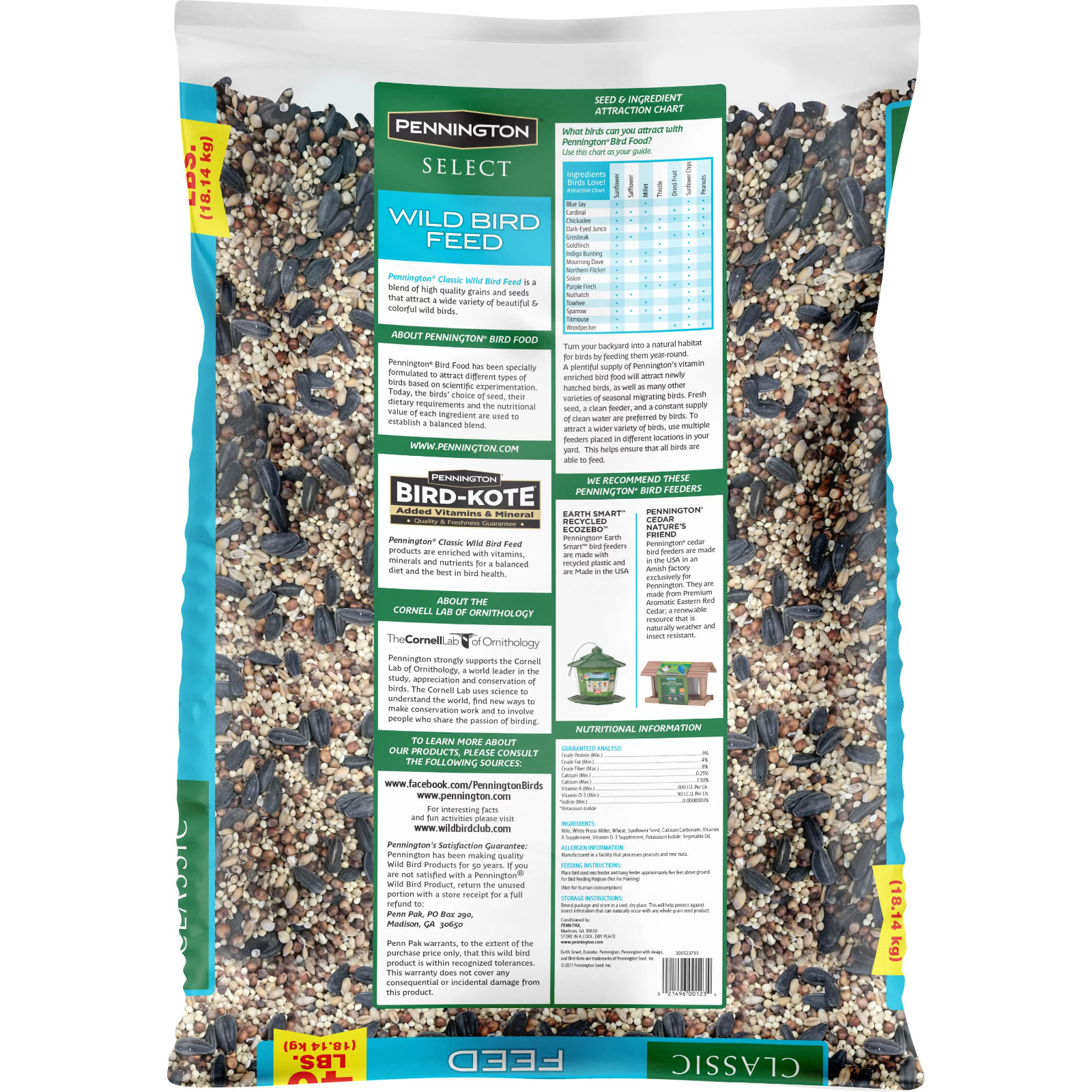Pennington Classic Wild Bird Feed and Seed Bag 10 lb. 20. lb 40 lb. Birds Food