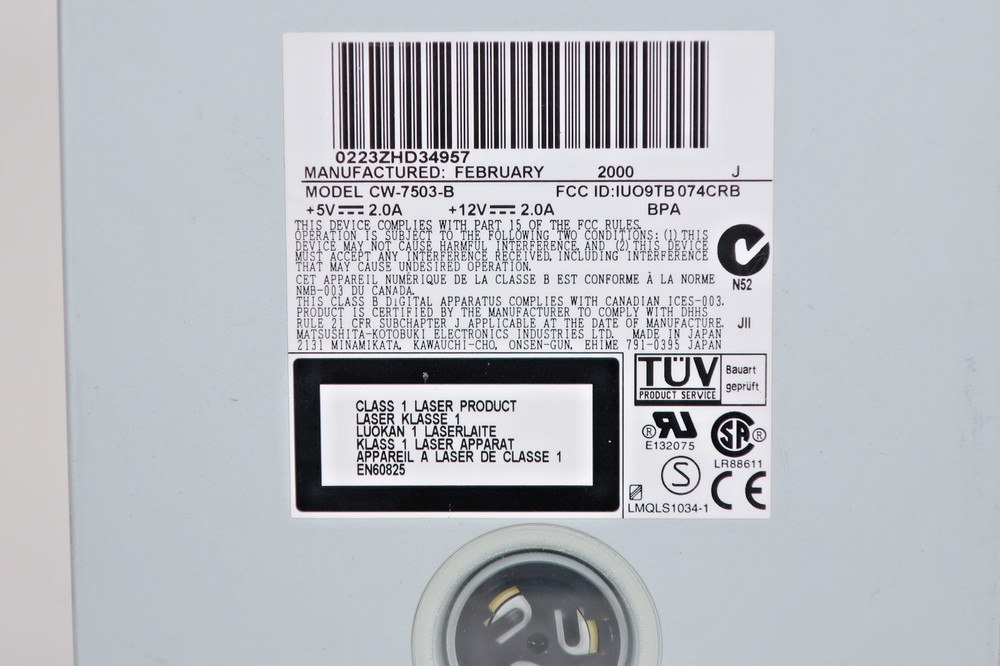 Panasonic Read 8X Write - Model CW-7503-B