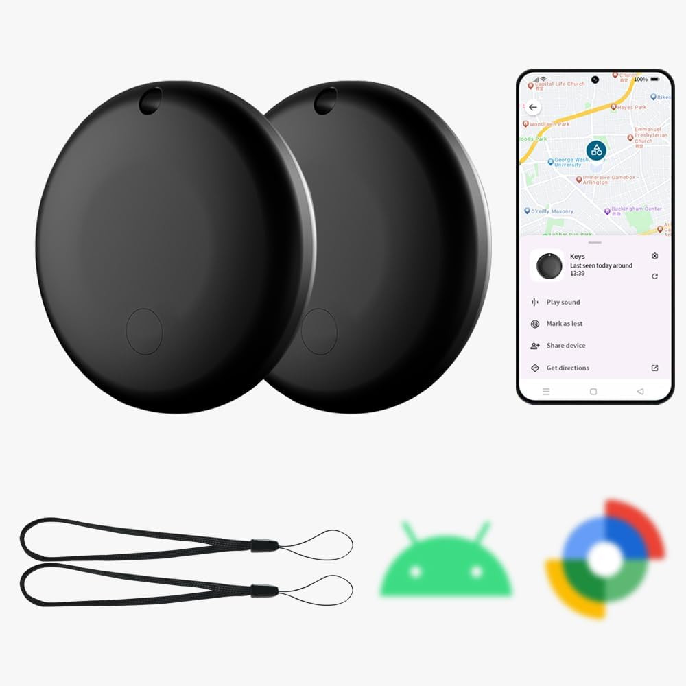 Bluetooth Tracker Android - 2 Pack, Item Finders Locators Work with Google Find
