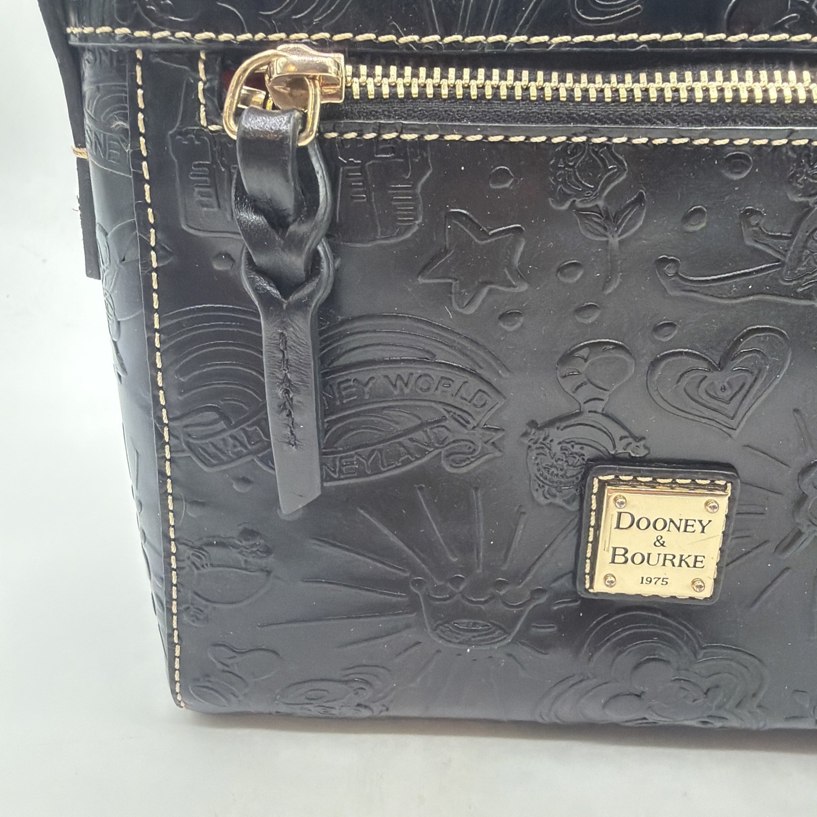 Disney Dooney & Bourke Leather Sketch Allison Crossbody Embossed All Black