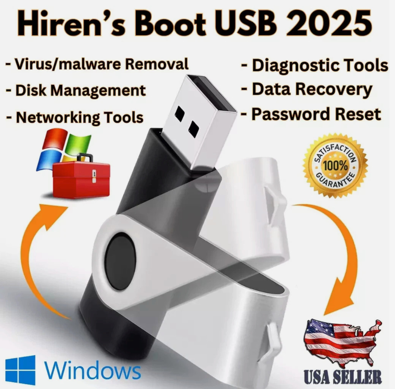 Hiren’s Boot USB 2025 With Recovery Tools Free Same Day Shipping USA