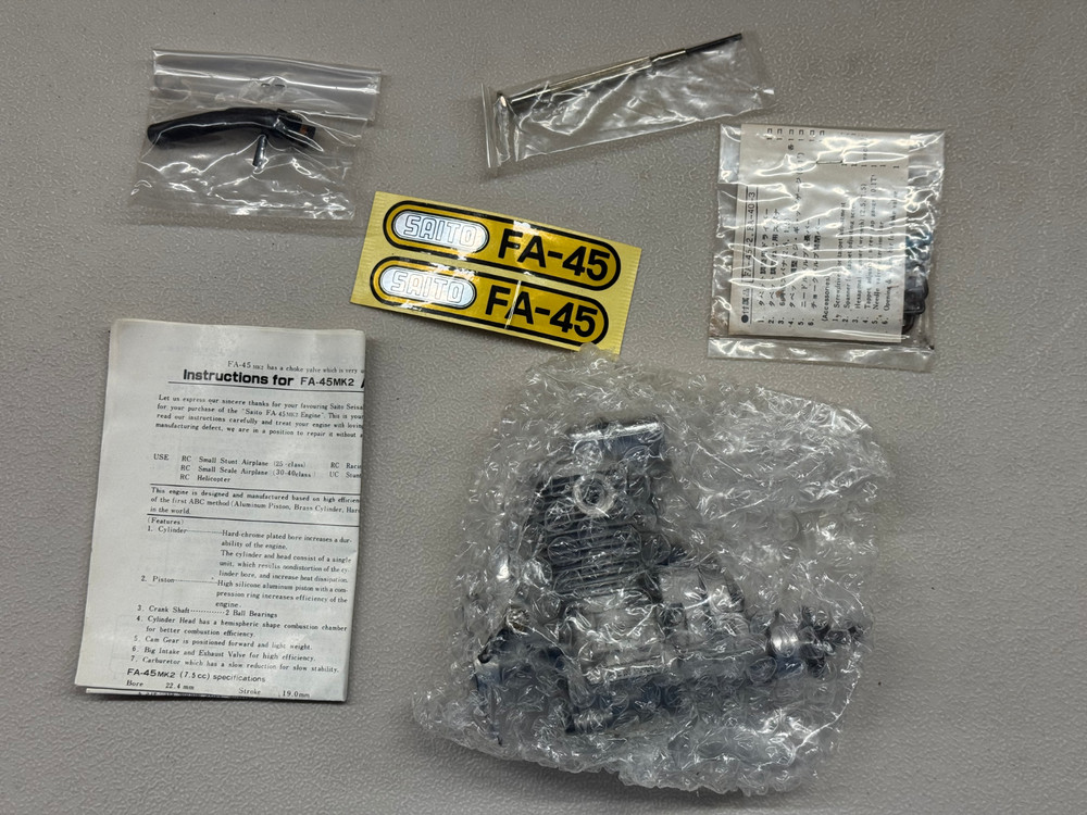 Saito FA-45 Four Stroke Hemi-Head RC Airplane Engine