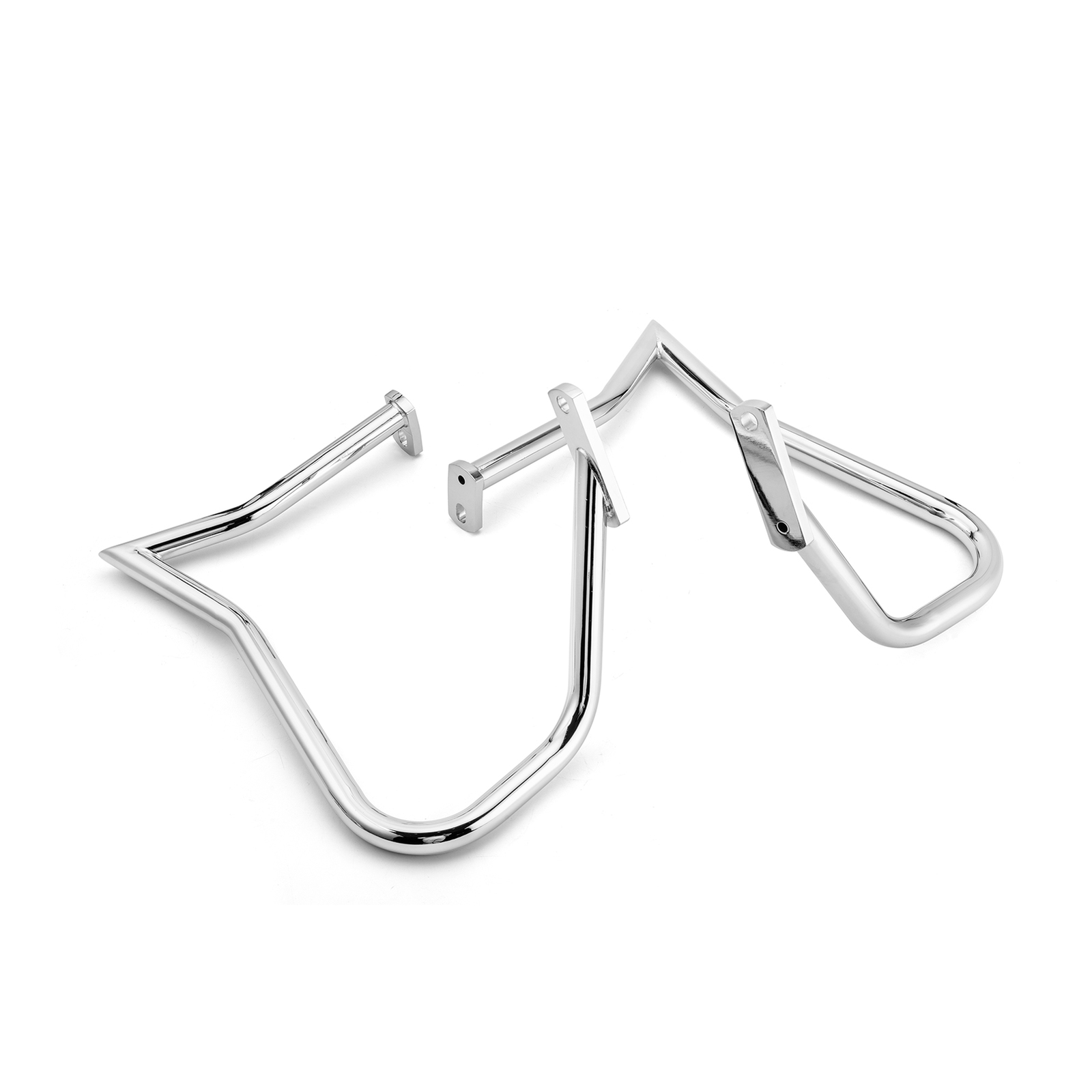 Chrome Rear Crash Bar Saddlebag Guards for Harley Softail Deluxe FLSTN 2005-2017