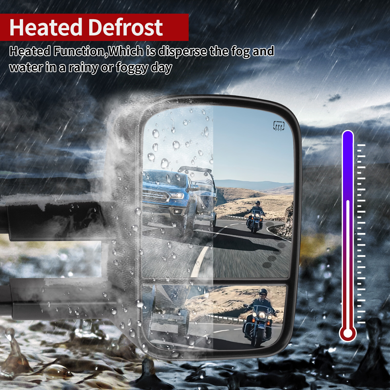 Pair Power Heated Tow Mirrors For 2007-2013 Chevy Silverado 1500 2500 3500 HD