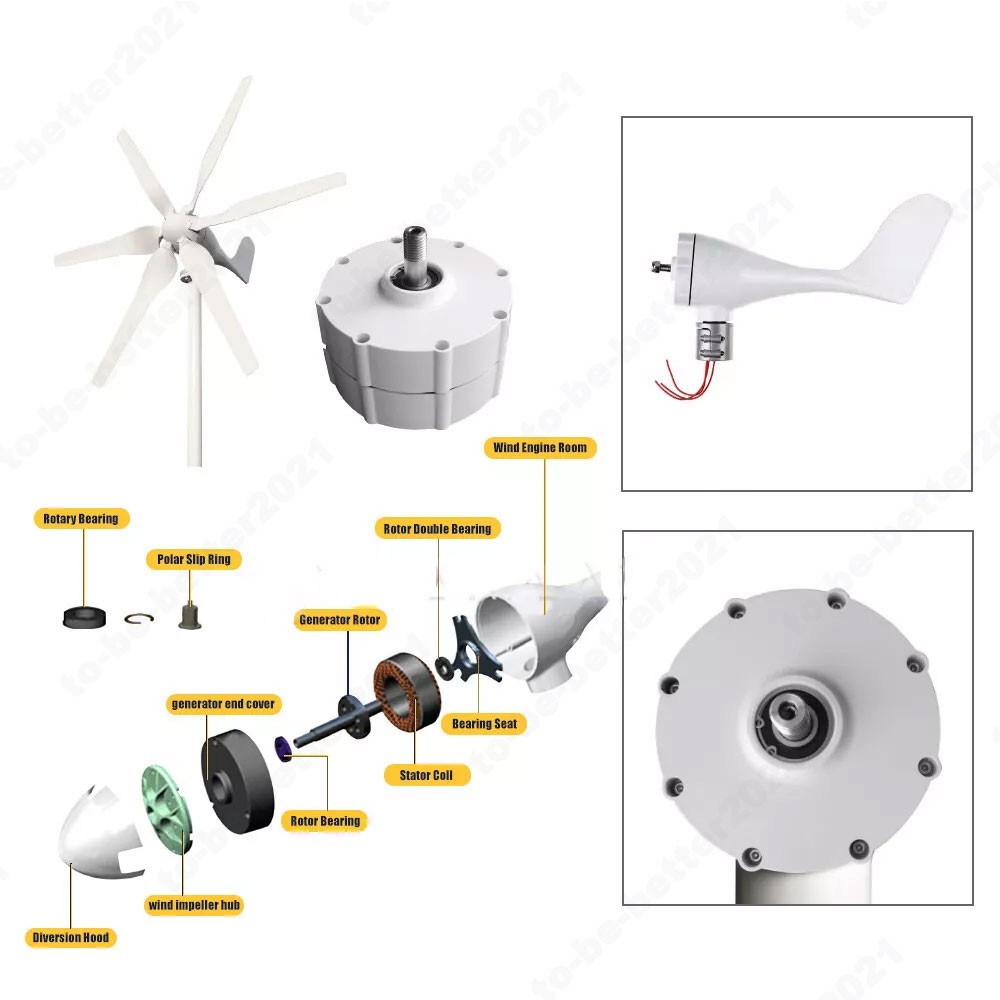 8000W DC 48V Gearless Permanent Magnet Generator forWindmills Turbine Home Use