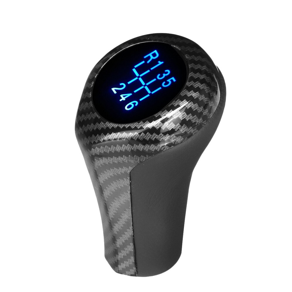 6 gear shift button shift lever PU leather carben look for BMW E46 E90 E91 X1