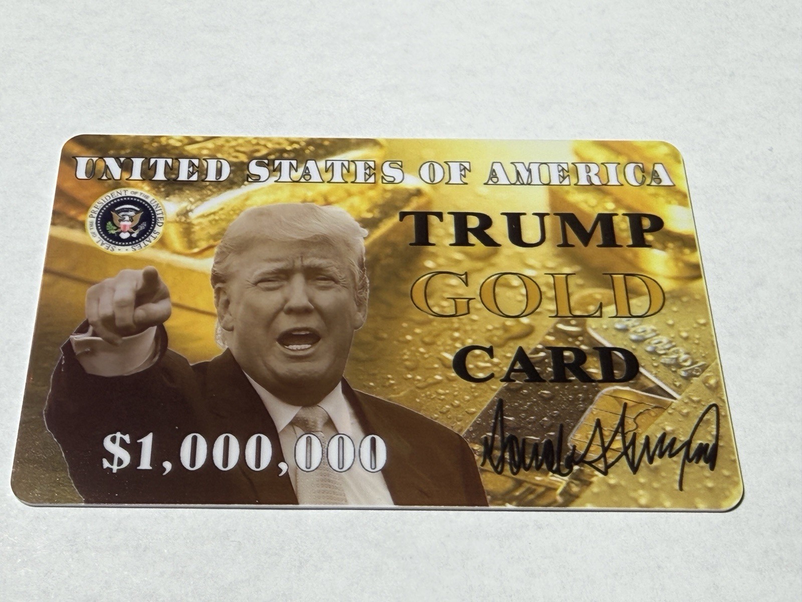Donald Trump GOLD and PLATINUM CARDS Plastic US Visa Citizen ICE MAGA Funny Gift