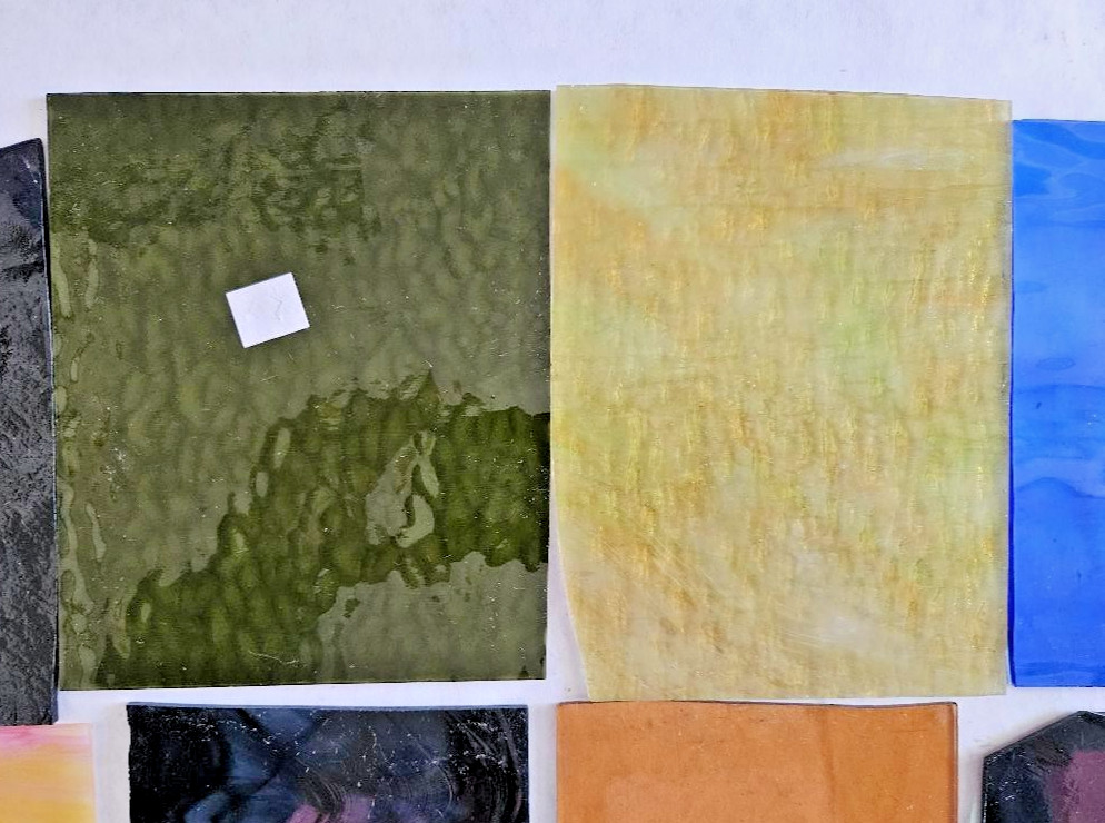 8 Pounds of Assorted Multicolor Stained-Glass Large Scraps/Sheets