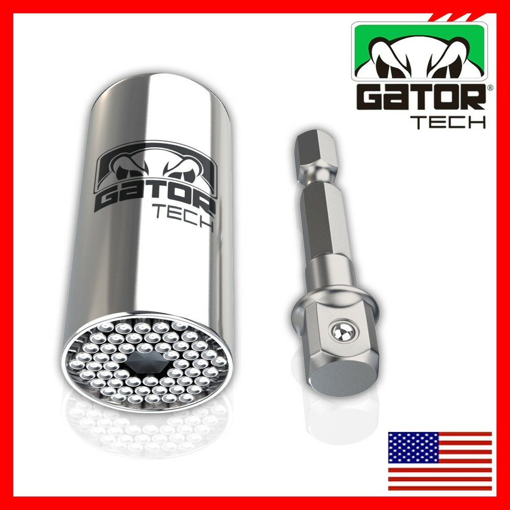 Universal Socket Wrench Magical Power Grip Gator Tech Multi Tool Drill Adapter
