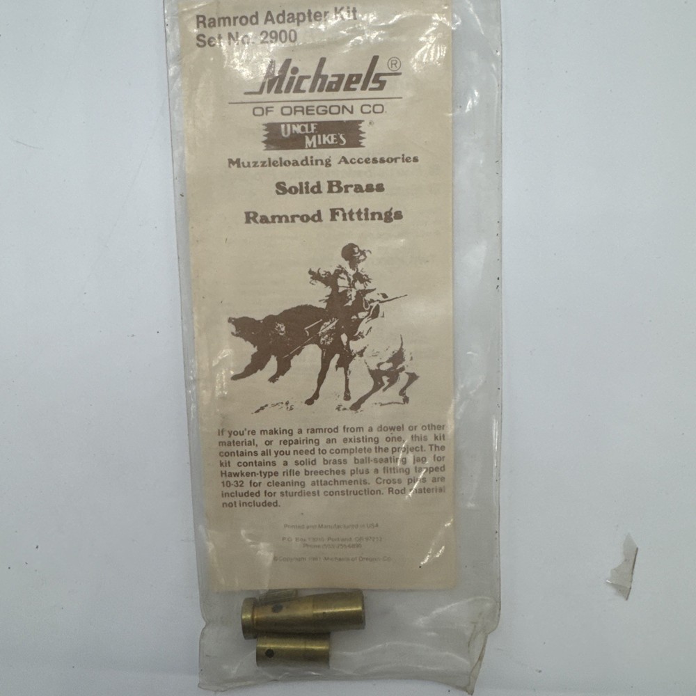 Uncle Mike's Ramrod Adapter Kit Set 2900 Muzzle Loading Solid Brass NOS